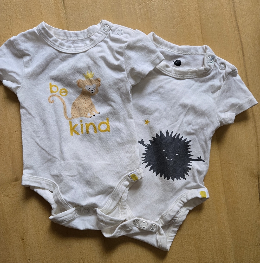 Rise Little Earthling White Organic Cotton Bodysuit Set 0–3M